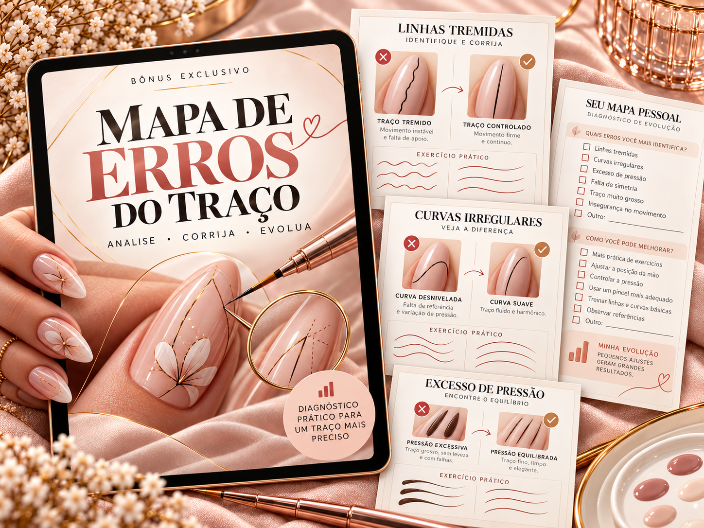Mapa de Erros do Traço com exemplos de correção